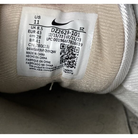 Nike Air Max 1 Sneakers Womens 11 Sandrift Athletic Running Shoes White Beige - Picture 7 of 9